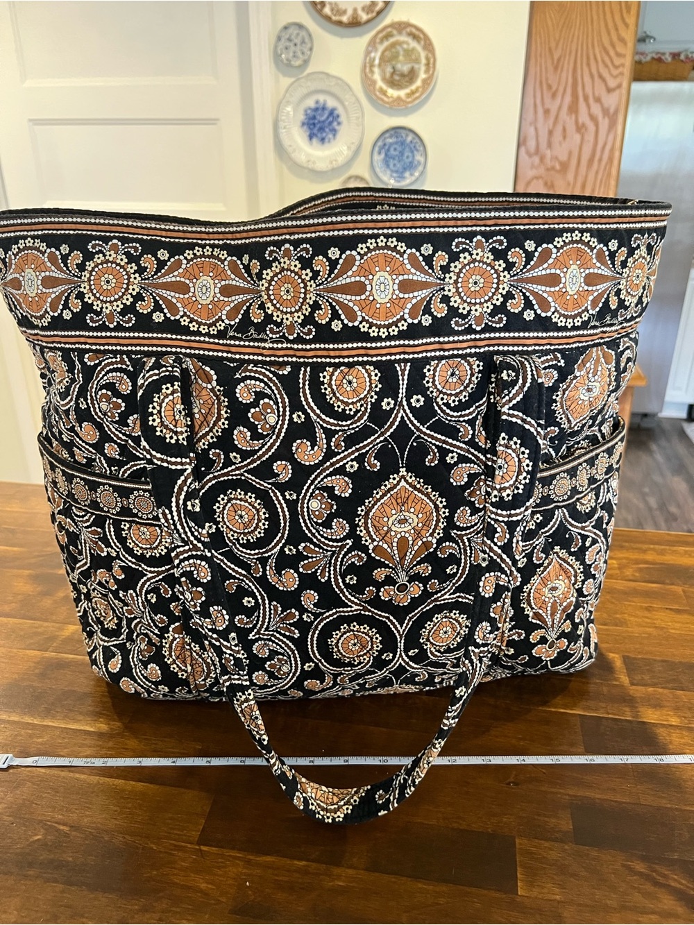 Vera Bradley Vintage Cafe Latte (retired) XL Tote - Picture 2 of 8